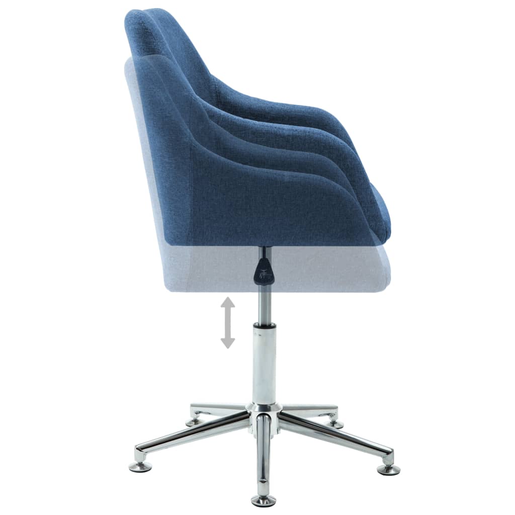 vidaXL Swivel Dining Chairs 4 pcs Blue Fabric