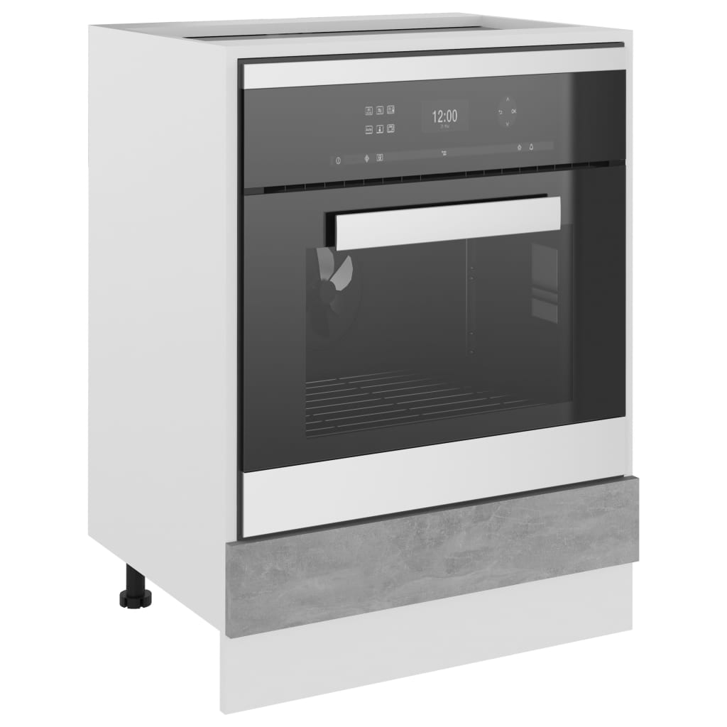 vidaXL Oven Cabinet Concrete Grey 60x46x81.5 cm Engineered Wood