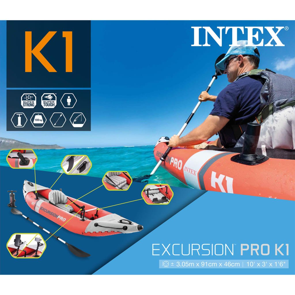 Intex Inflatable Kayak Excursion Pro K1 305x91x46 cm