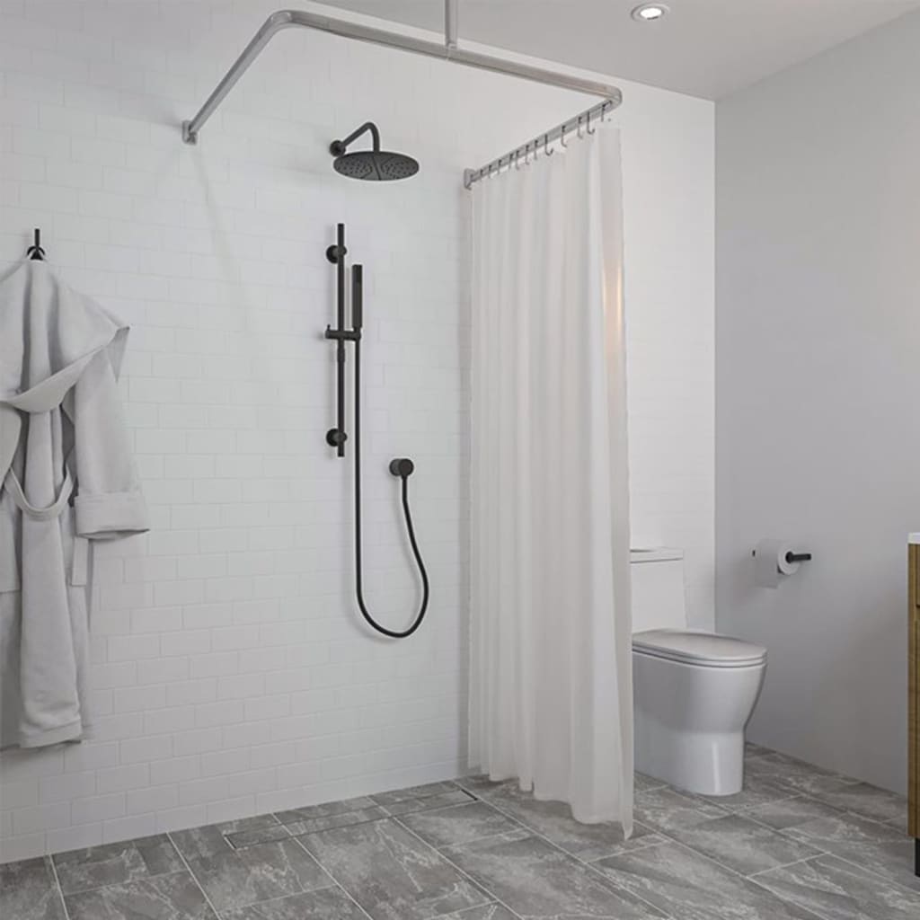 Sealskin Shower Curtain Rail Set EasyRoll Matte Aluminium vidaXL.co.uk