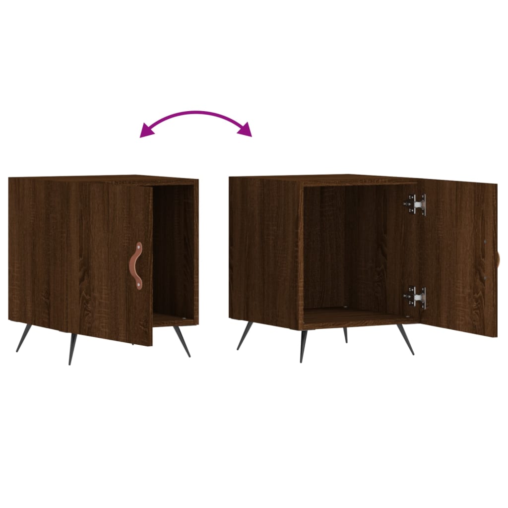 vidaXL Bedside Cabinet Brown Oak 40x40x50 cm Engineered Wood