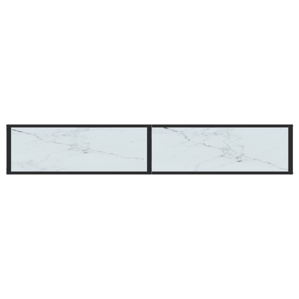 vidaXL Console Table White Marble 200x35x75.5cm Tempered Glass