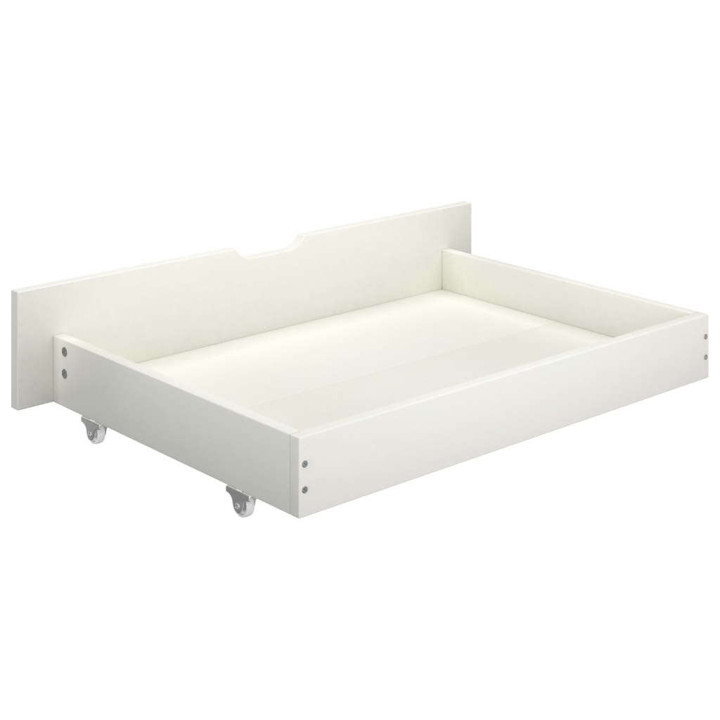 vidaXL Bed Frame with 2 Drawers White Solid Pine Wood 90x200 cm