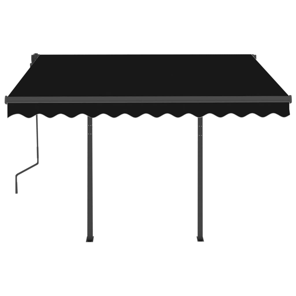 vidaXL Automatic Retractable Awning with Posts 3.5x2.5 m Anthracite