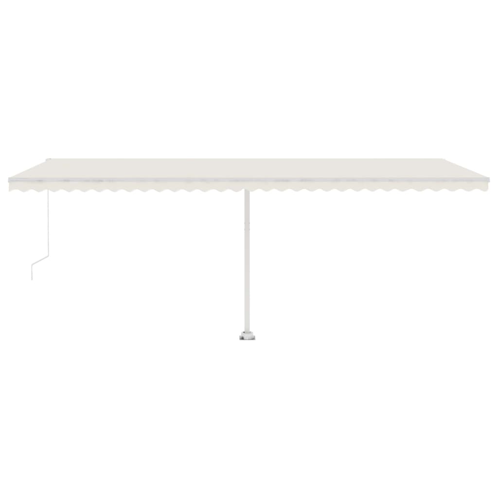 vidaXL Manual Retractable Awning with LED 600x350 cm Cream