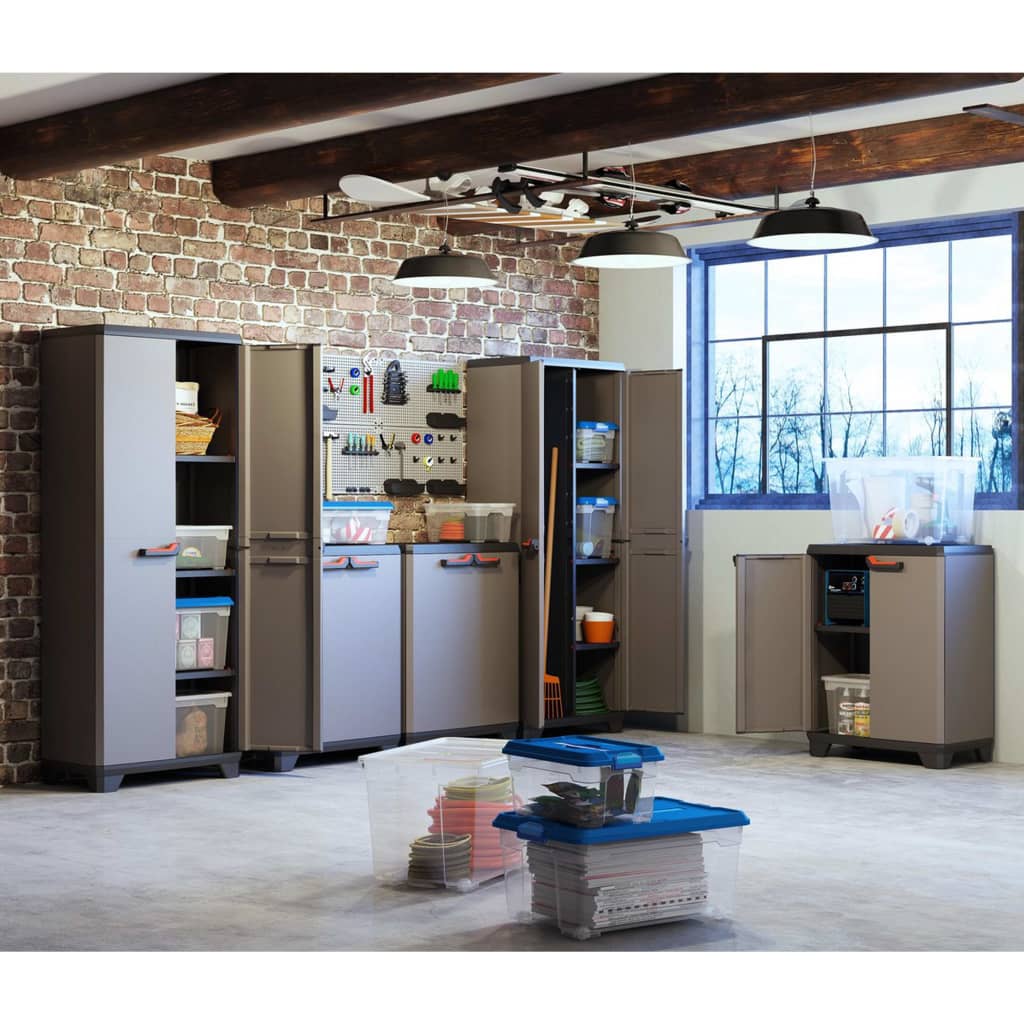 Keter Storage Cabinet with Shelves Stilo Grey and Black 173 cm