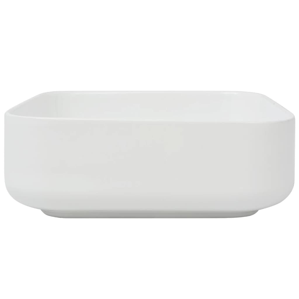vidaXL Basin Square Ceramic White 39x39x13.5 cm