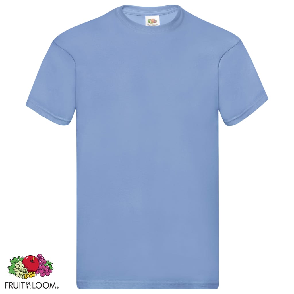 Fruit of the Loom Original T-shirts 5 pcs Light Blue M Cotton