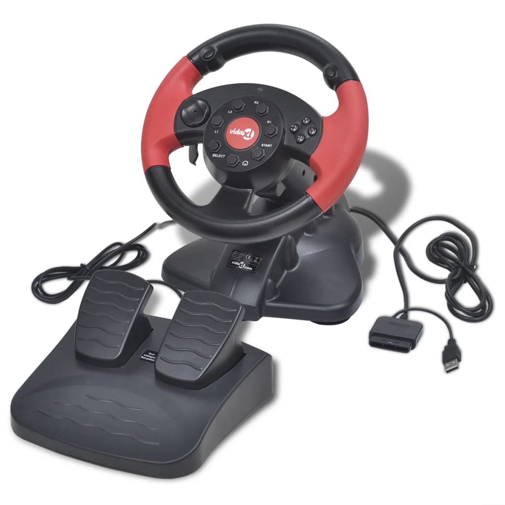 Gaming Racing Wheel for PS2/PS3/PC Red