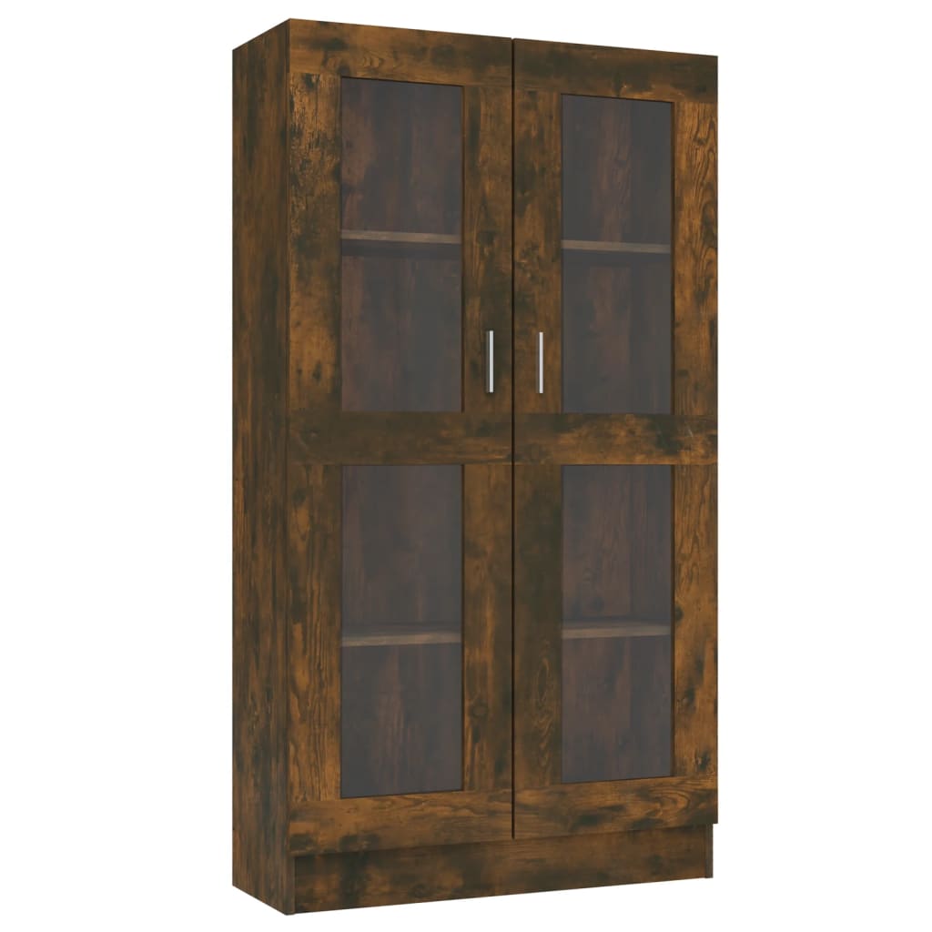 vidaXL Vitrine Cabinet Smoked Oak 82.5x30.5x150 cm Engineered Wood