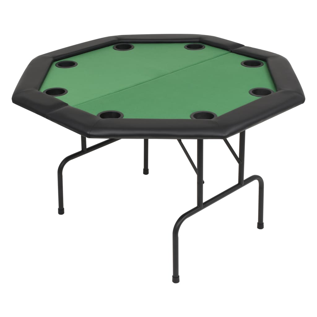 vidaXL 8-Player Folding Poker Table 2 Fold Octagonal Green