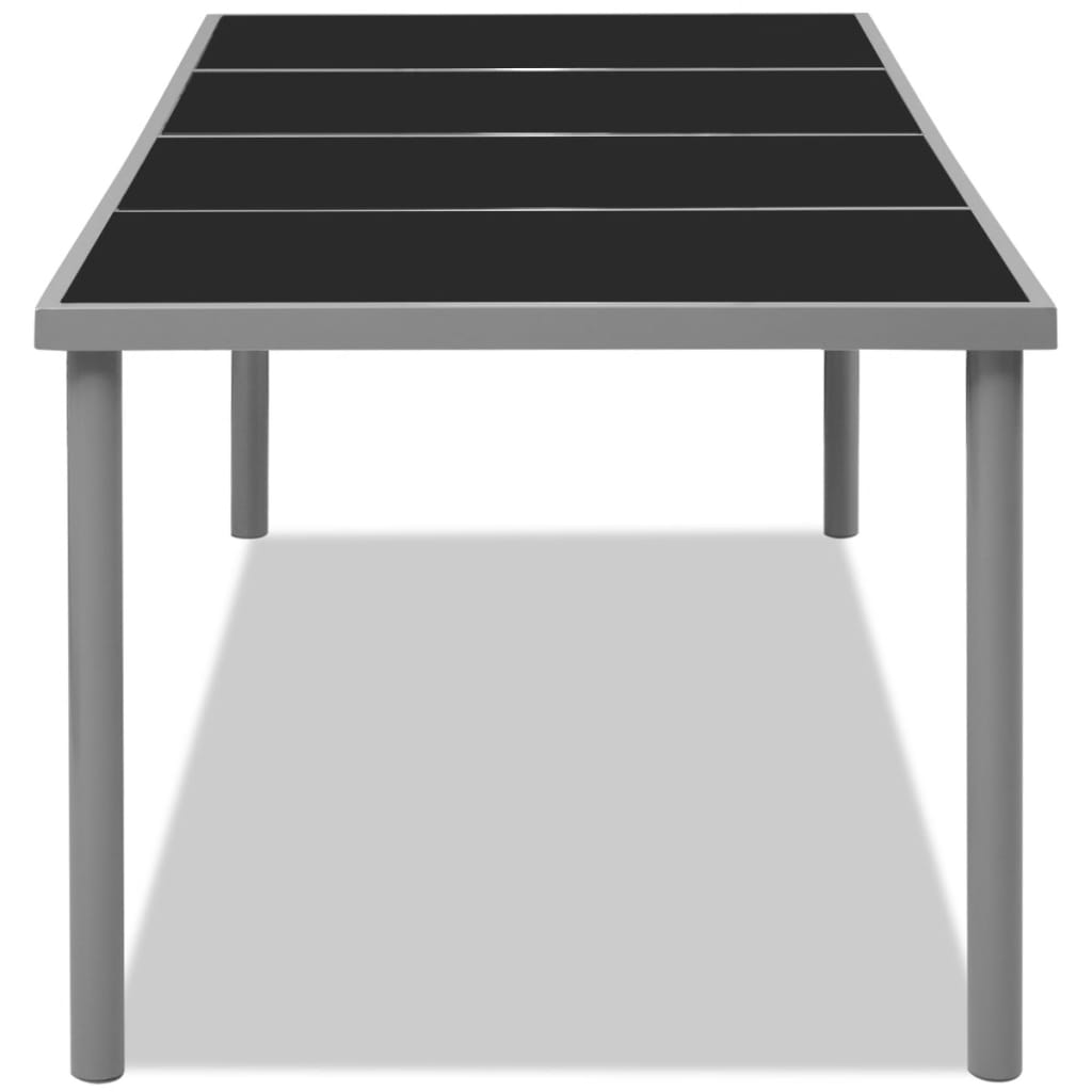 vidaXL Garden Table 190x90x74 cm Black Steel