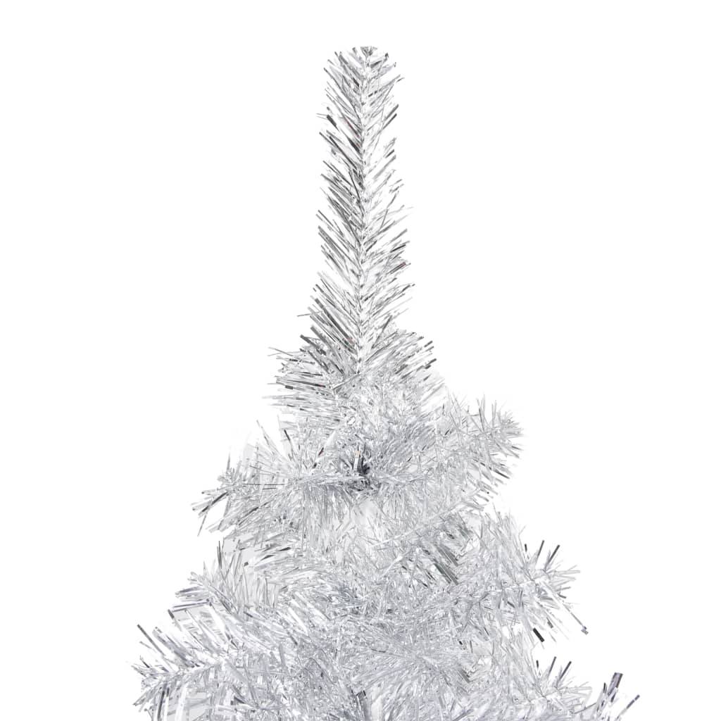 vidaXL Artificial Pre-lit Christmas Tree with Stand Silver 180 cm PET