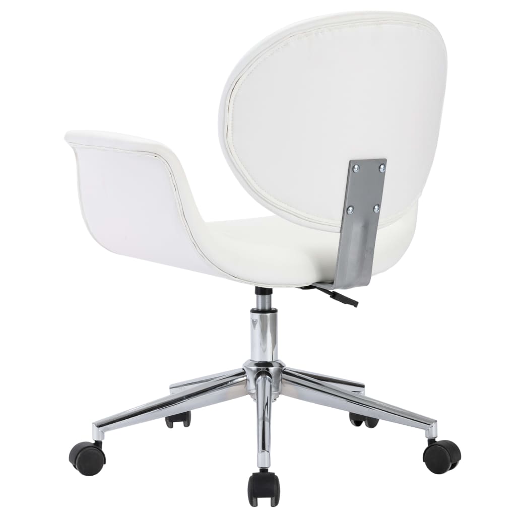 vidaXL Swivel Dining Chairs 6 pcs White Faux Leather