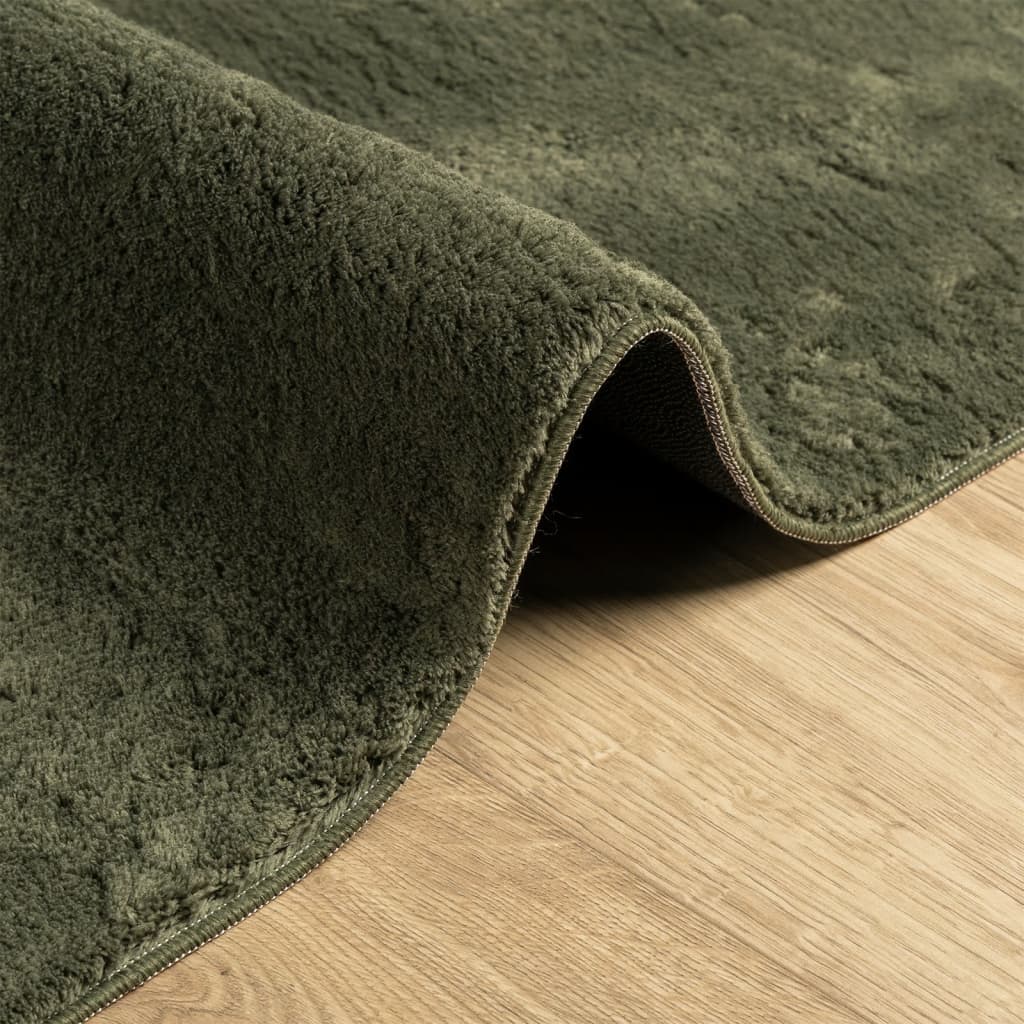 vidaXL Rug HUARTE Short Pile Soft and Washable Forest Green 60x110 cm