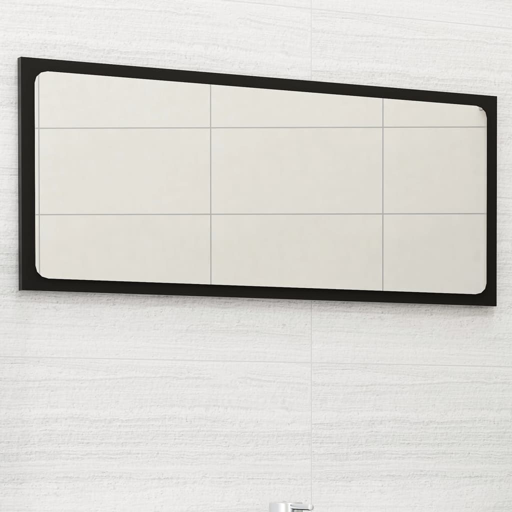 vidaXL Bathroom Mirror Black 80x1.5x37 cm Engineered Wood