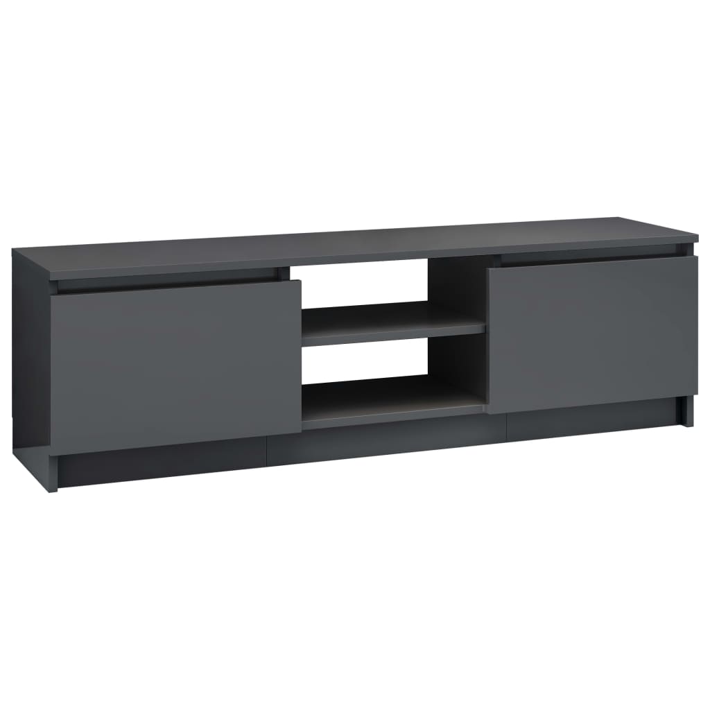 vidaXL TV Cabinet High Gloss Grey 120x30x35.5 cm Engineered Wood