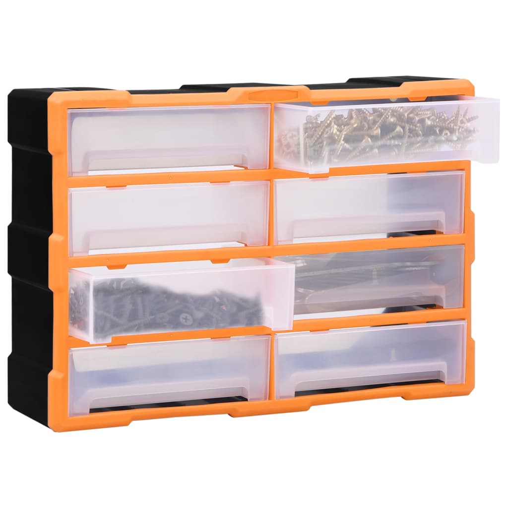 vidaXL Multi-drawer Organiser with 8 Big Drawers 52x16x37 cm