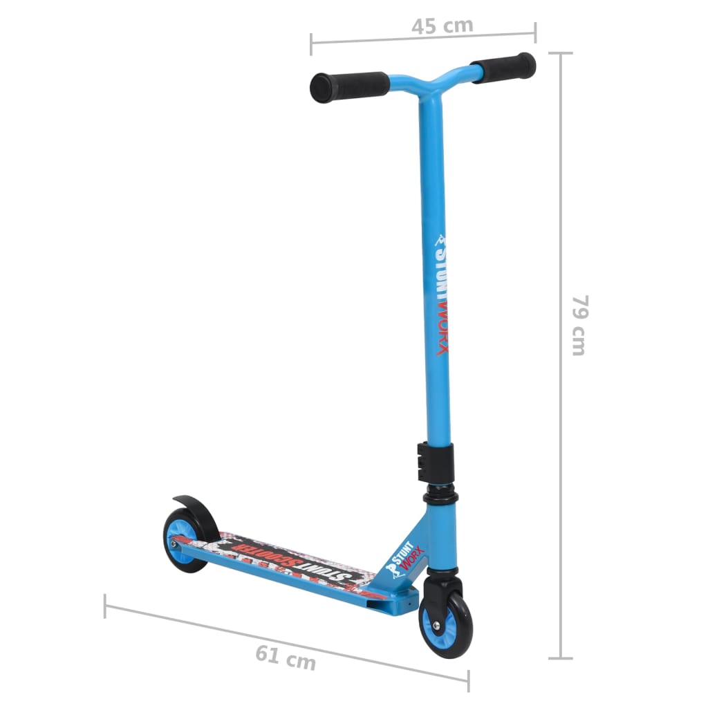 vidaXL Stunt Scooter with Aluminium Handlebar Blue