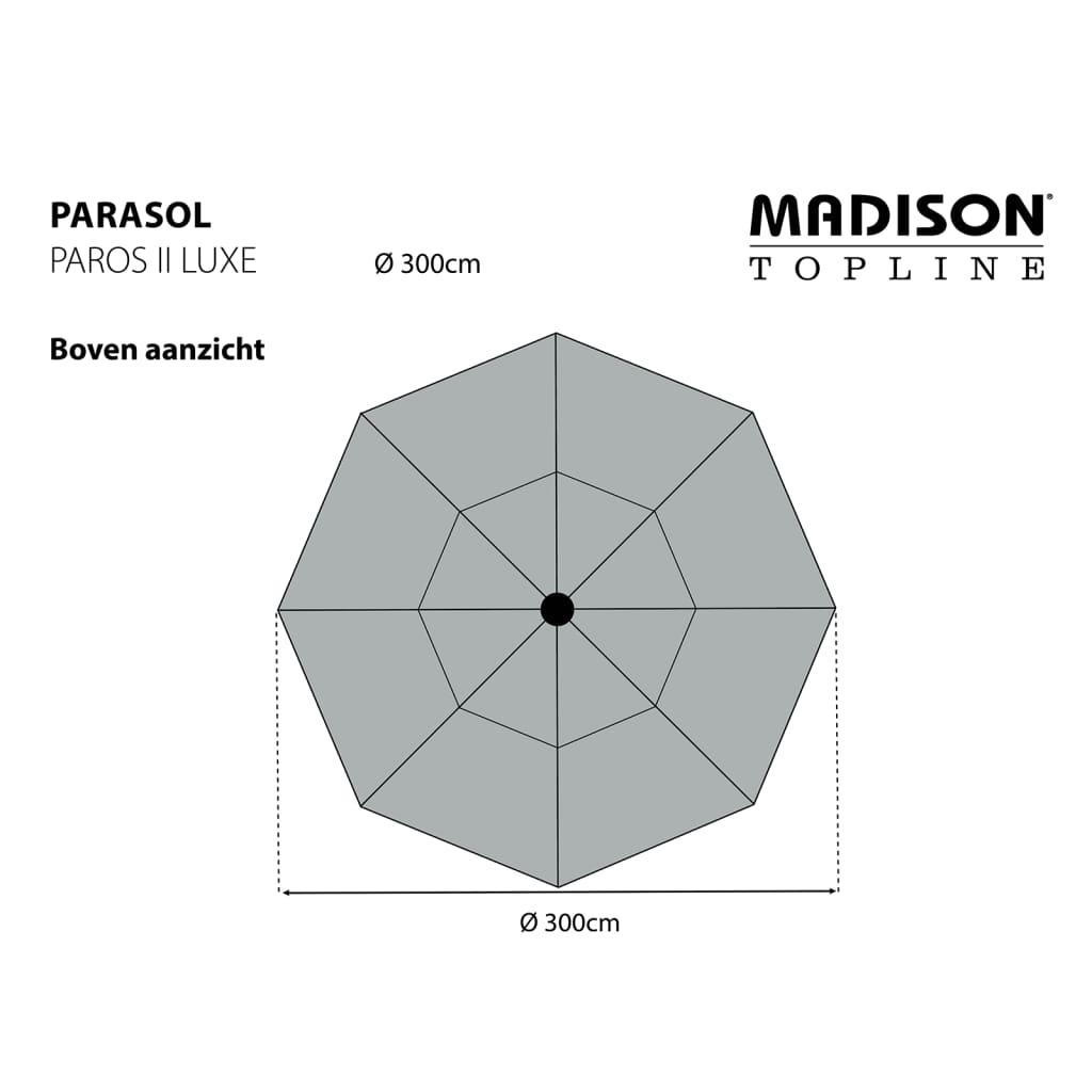 Madison Parasol Paros II Luxe 300 cm Golden Glow