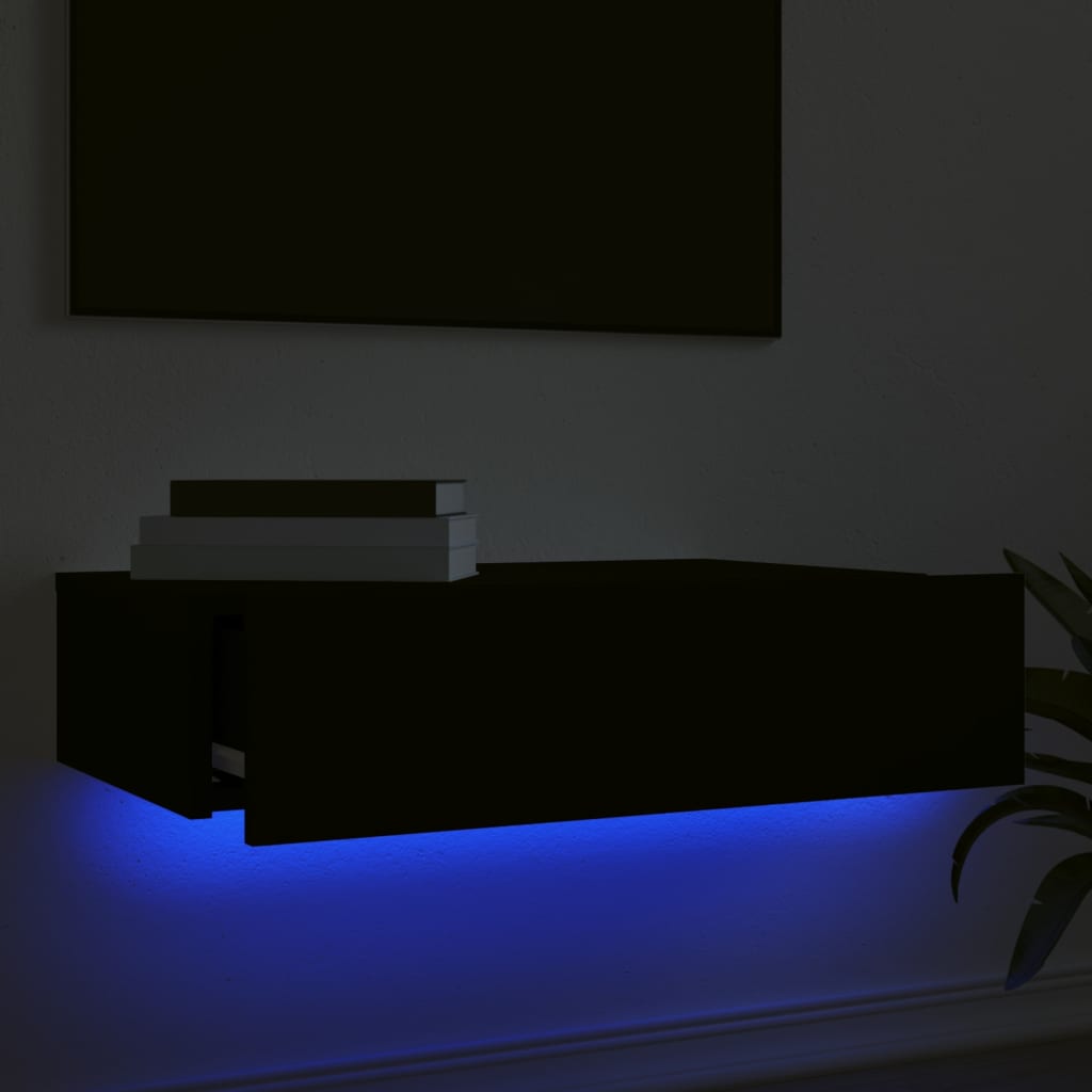 vidaXL TV Cabinet with LED Lights Black 60x35x15.5 cm