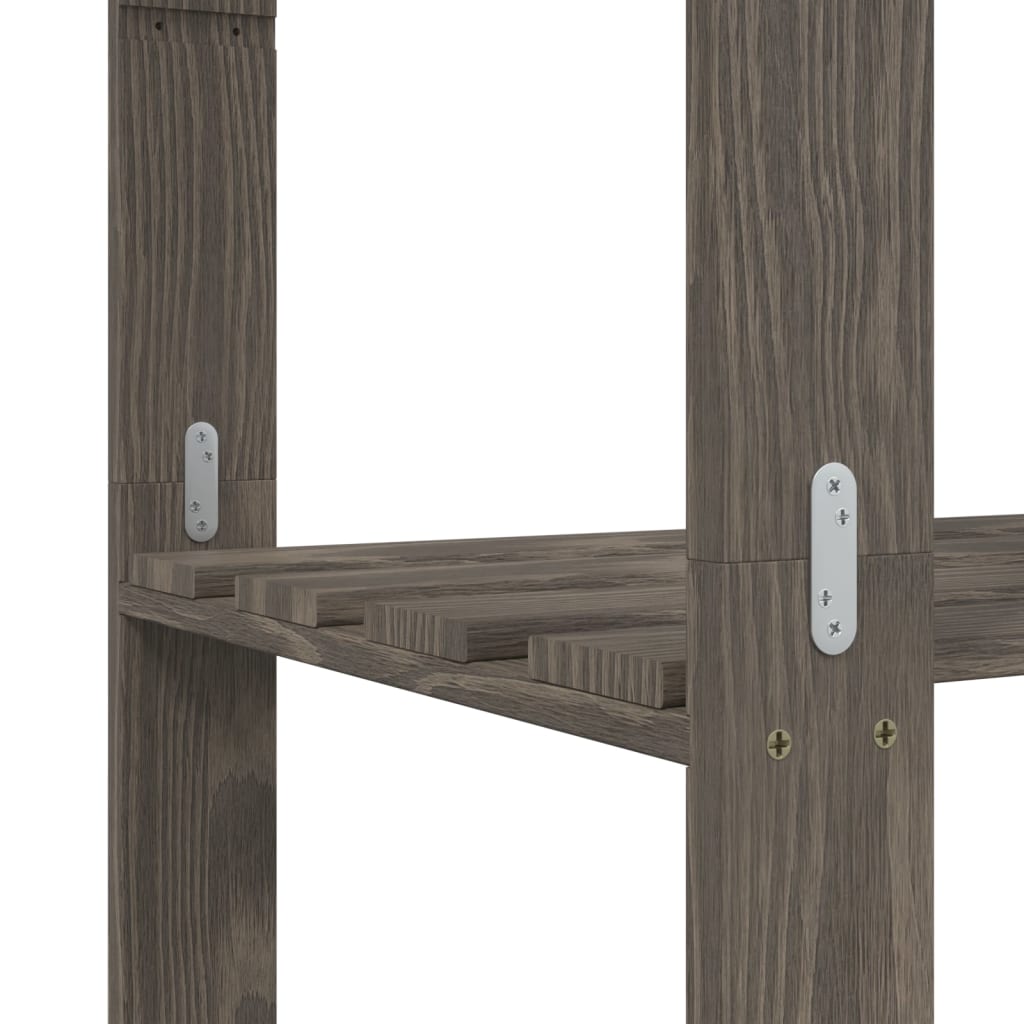 vidaXL 5-Tier Storage Rack Grey 80x38x170 cm Solid Wood Pine