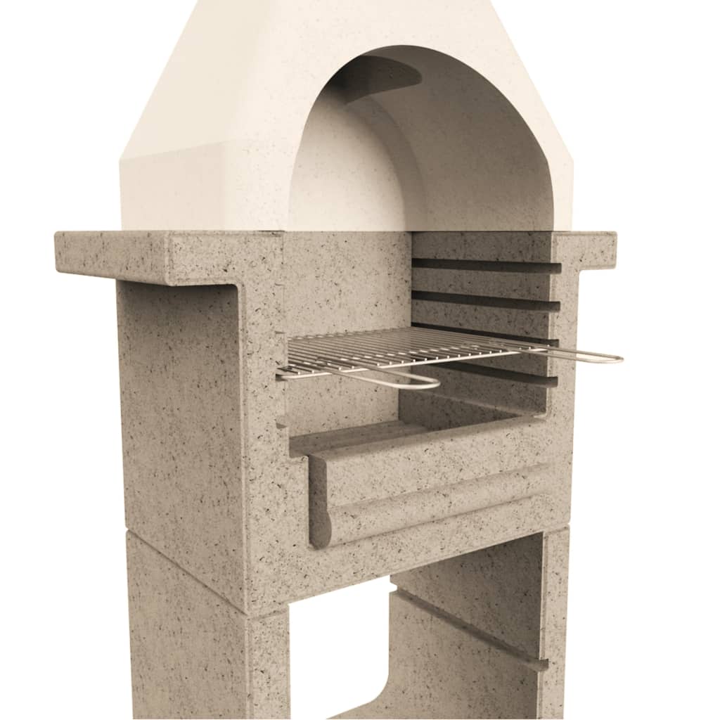 vidaXL Concrete Charcoal BBQ Stand with Chimney