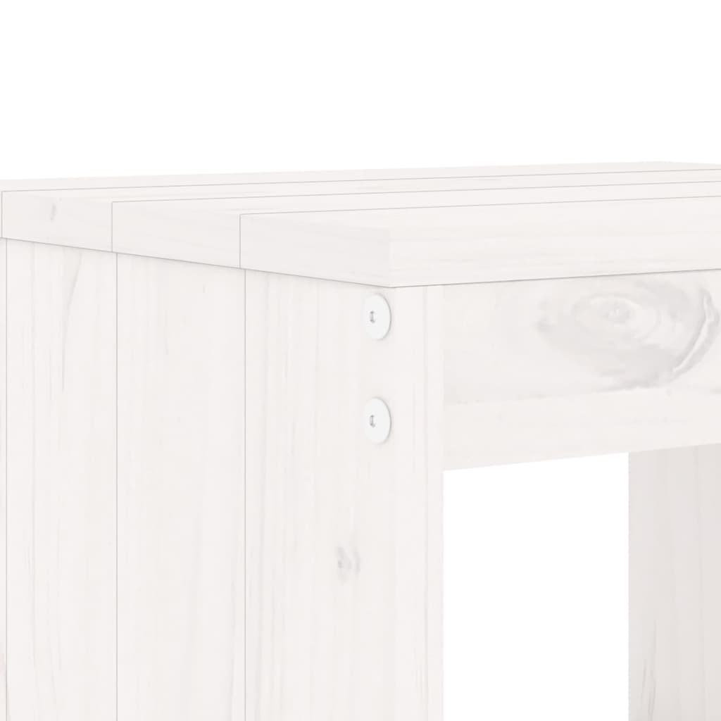 vidaXL 3 Piece Garden Bar Set White Solid Wood Pine