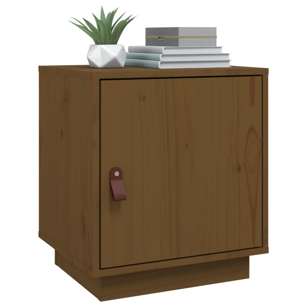 vidaXL Bedside Cabinet Honey Brown 40x34x45 cm Solid Wood Pine