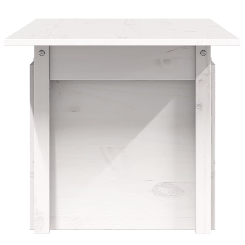 vidaXL Garden Table White 100x50x75 cm Solid Wood Pine