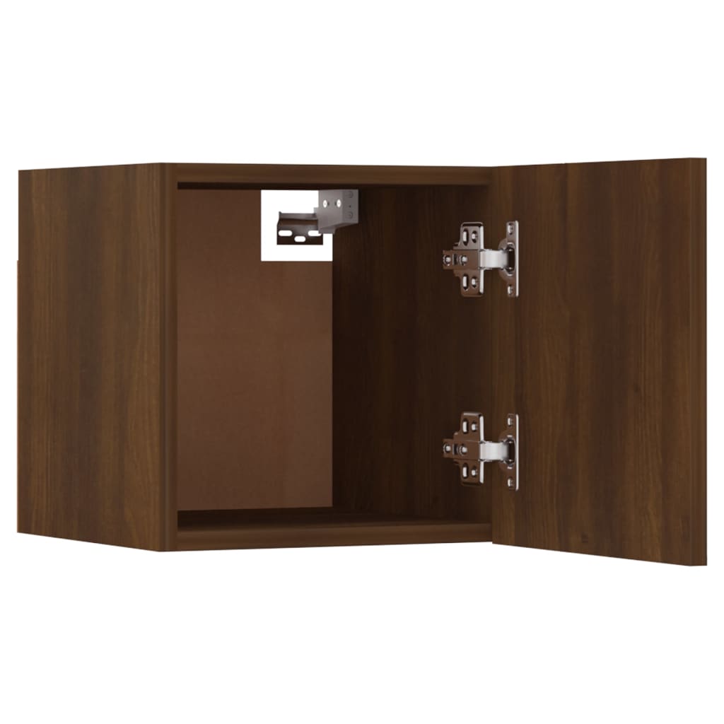 vidaXL Wall-mounted TV Cabinet Set Brown Oak Engineered Wood