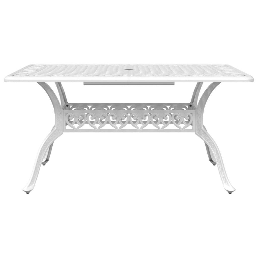 vidaXL Garden Table White 150x90x72 cm Cast Aluminium