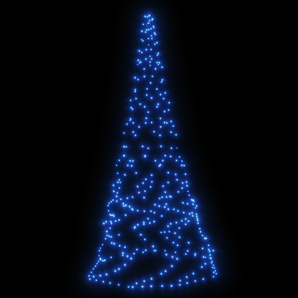 vidaXL Christmas Tree on Flagpole Blue 200 LEDs 180 cm