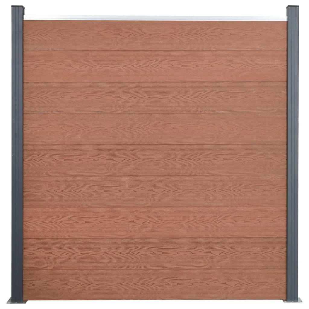 vidaXL Fence Panel Set Brown 353x186 cm WPC