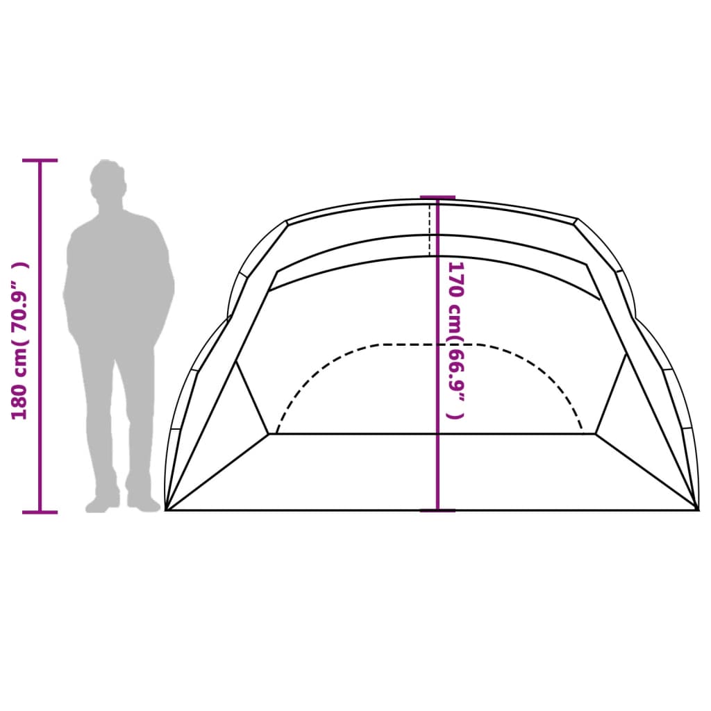 vidaXL Beach Tent Grey 274x178x170/148 cm 185T Polyester