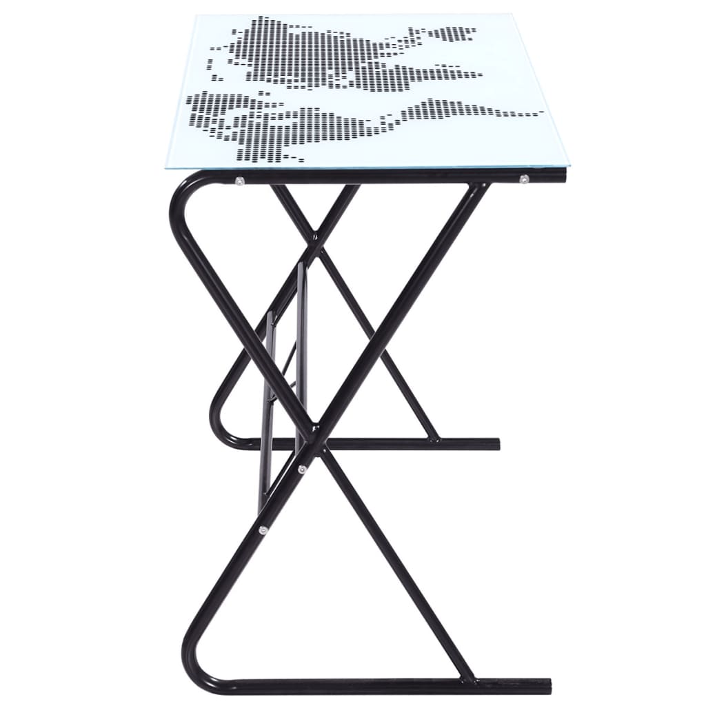 Glass Desk with World Map Pattern