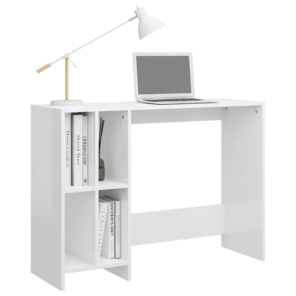 vidaXL Notebook Desk High Gloss White 102.5x35x75 cm Engineered Wood