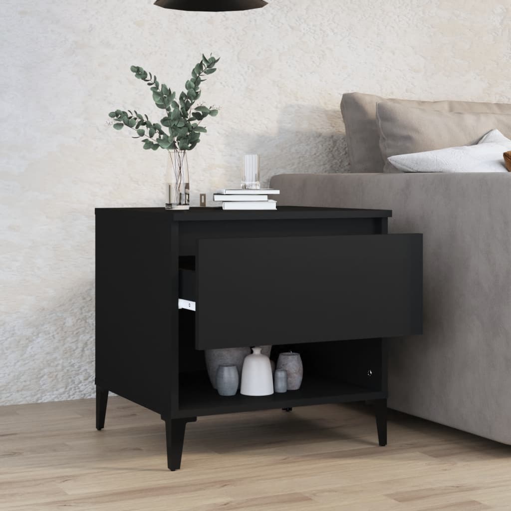 vidaXL Side Table Black 50x46x50 cm Engineered Wood