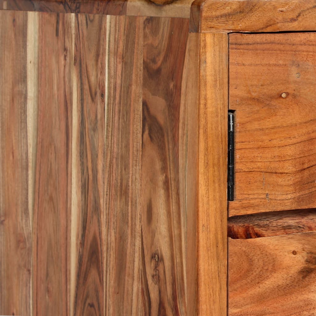 vidaXL Sideboard Solid Wood with Carved Doors 160x40x75 cm