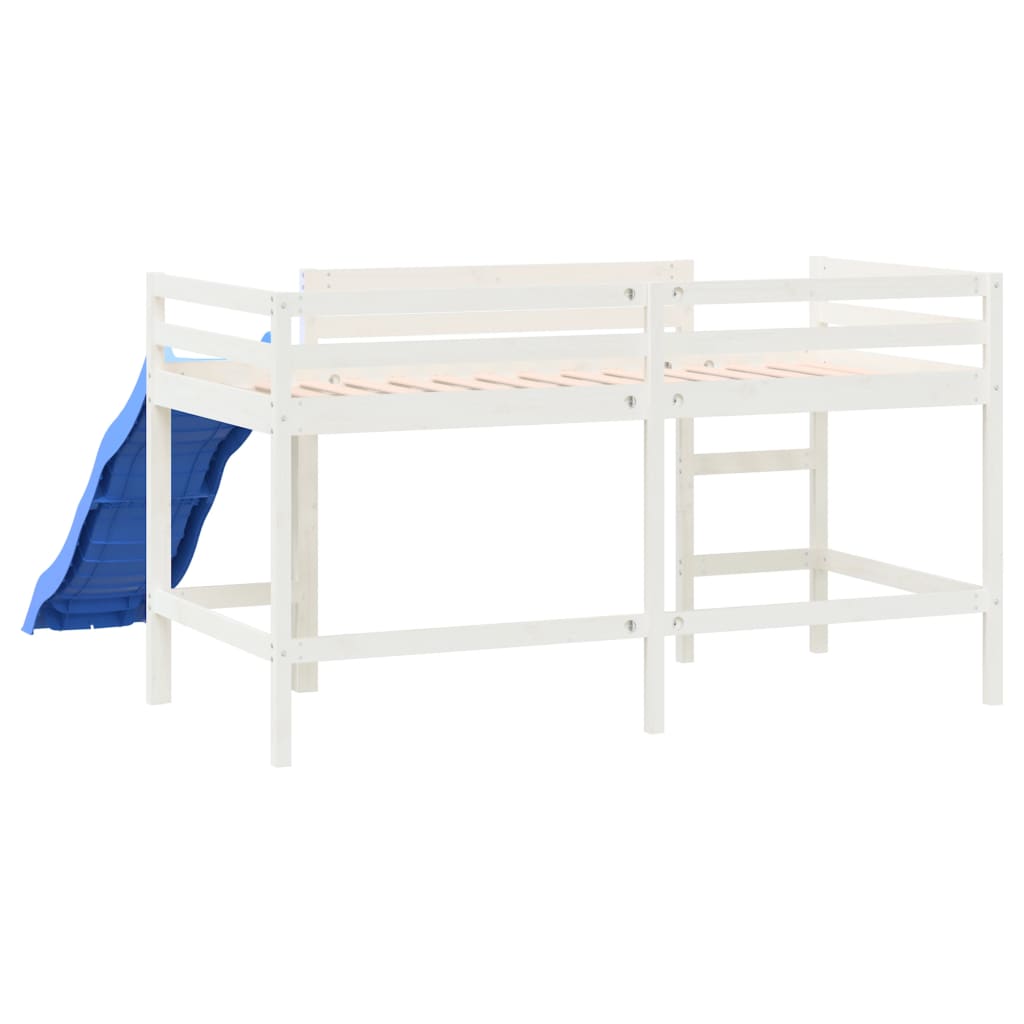 vidaXL Kids' Loft Bed with Slide White 80x200 cm Solid Wood Pine
