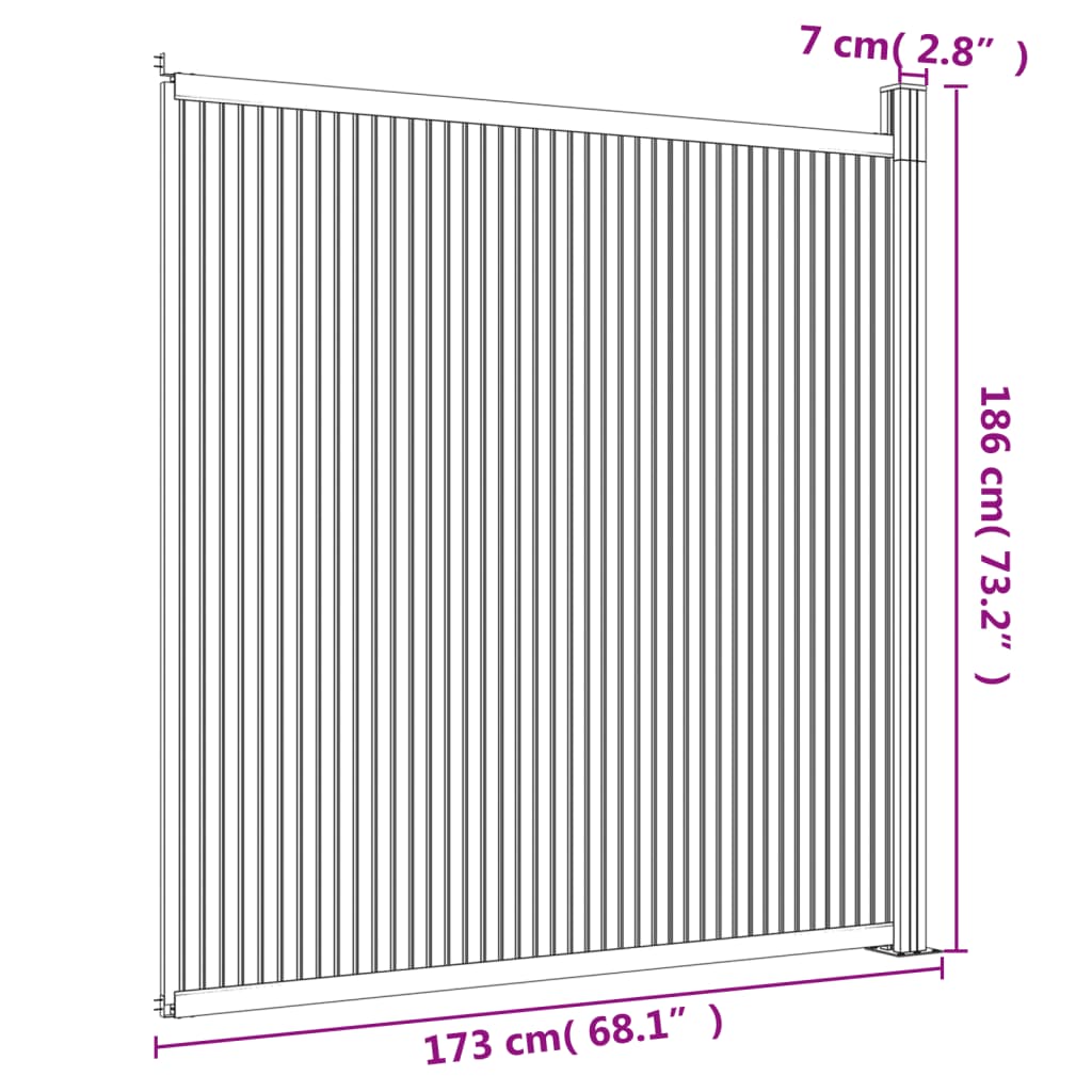 vidaXL Fence Panel WPC Brown 173x186 cm