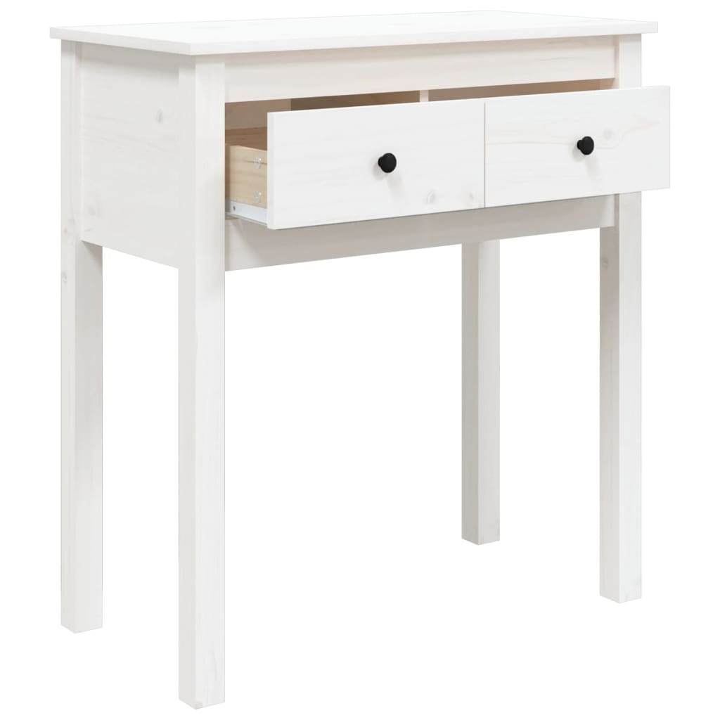 vidaXL Console Table White 70x35x75 cm Solid Wood Pine