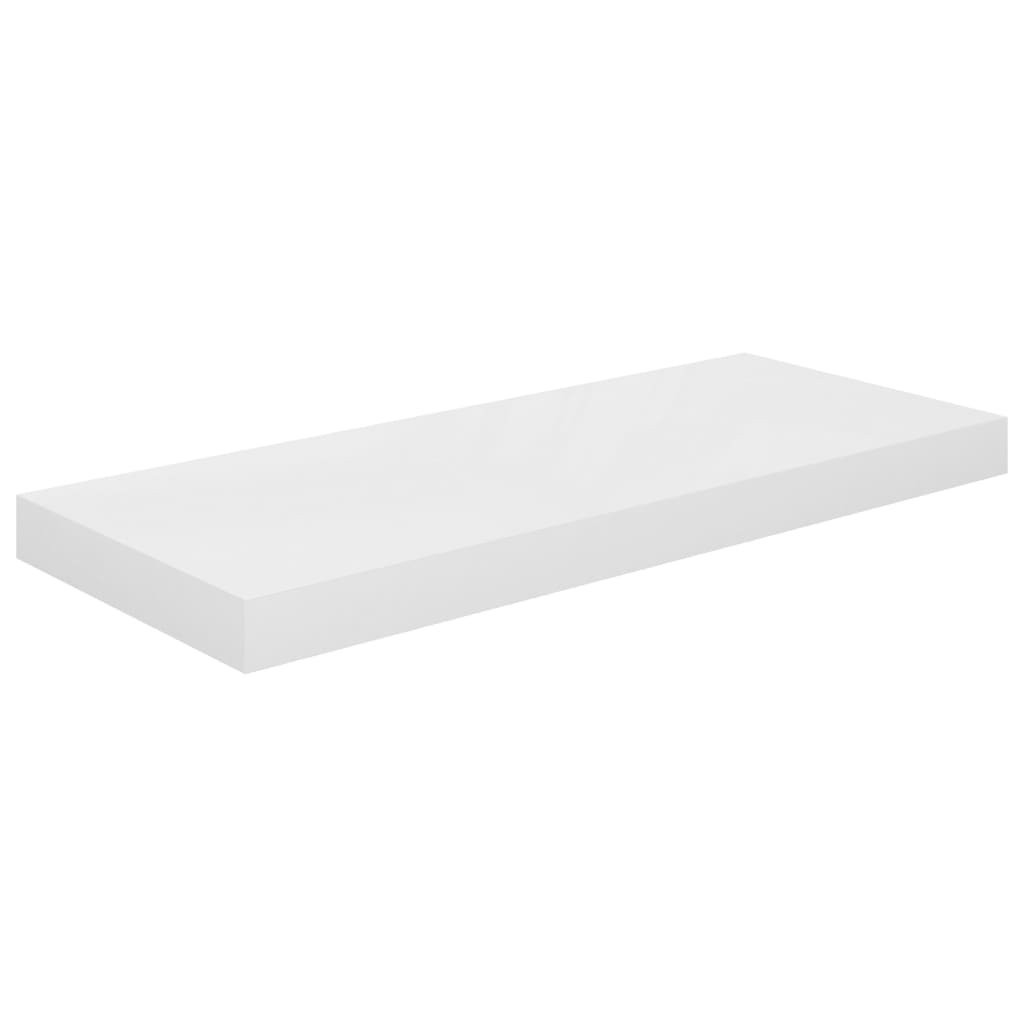 vidaXL Floating Wall Shelves 2 pcs High Gloss White 60x23.5x3.8 cm MDF