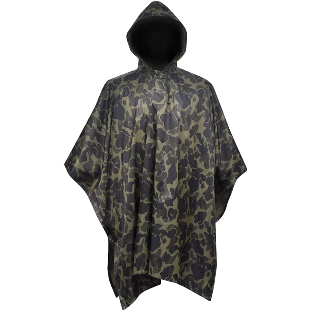 Waterproof Army Rain Poncho for Camping/Hiking Camouflage