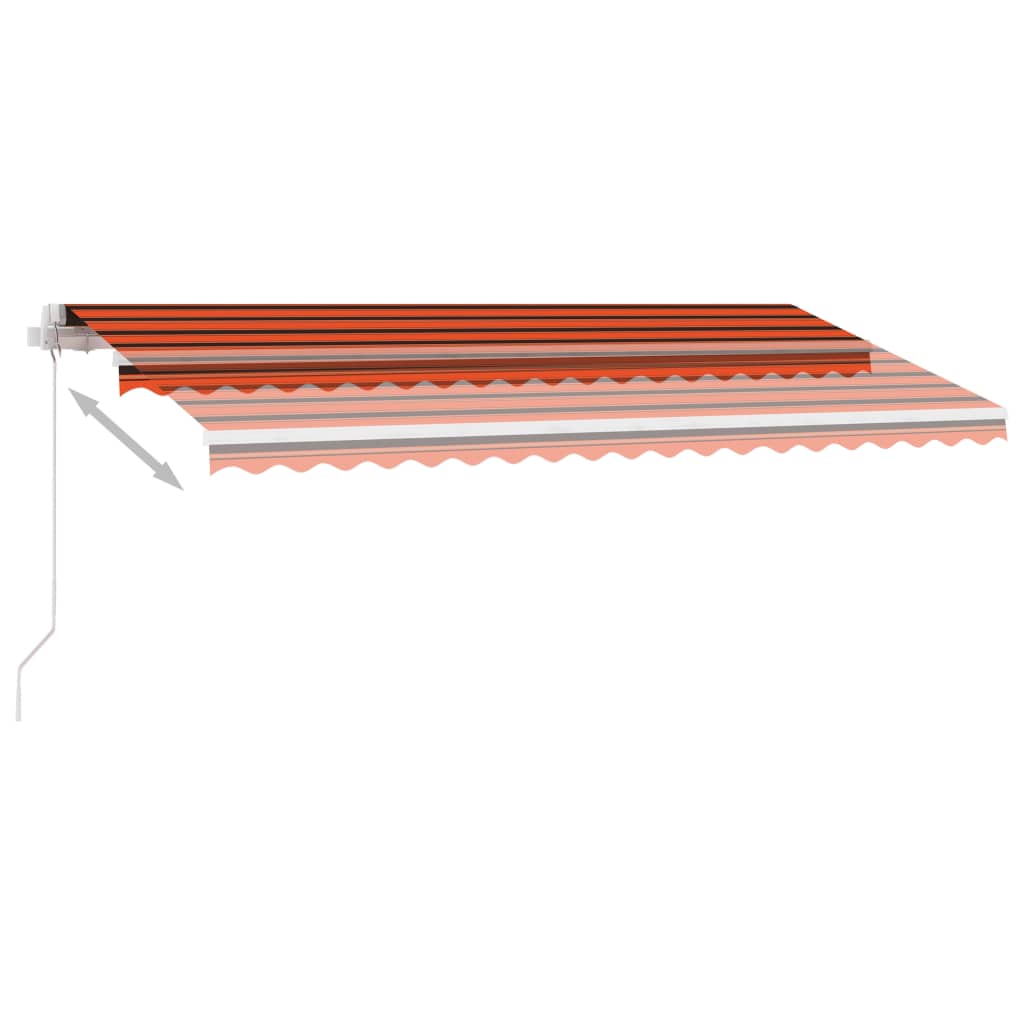 vidaXL Freestanding Manual Retractable Awning 450x300 cm Orange/Brown