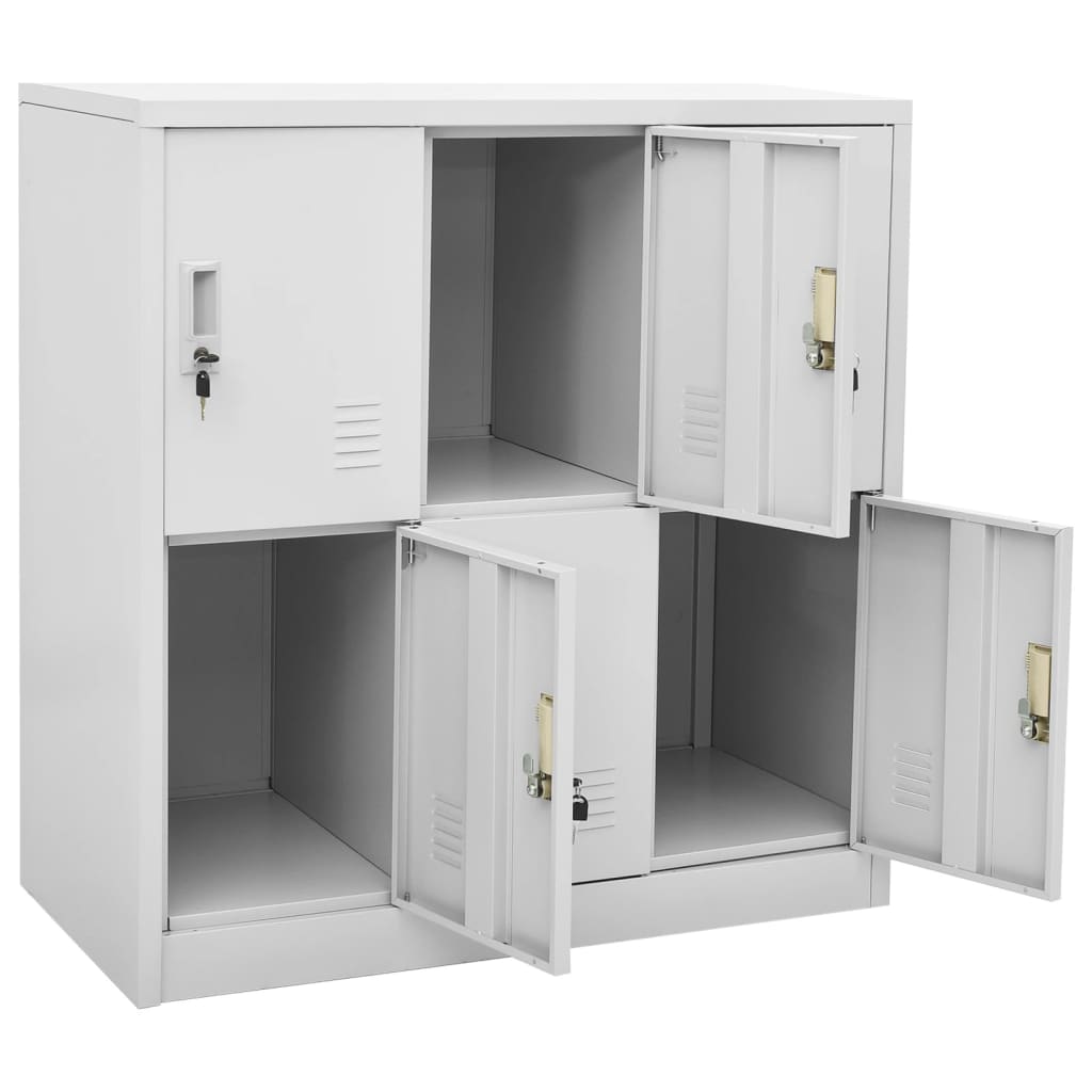vidaXL Locker Cabinets 2 pcs Light Grey 90x45x92.5 cm Steel