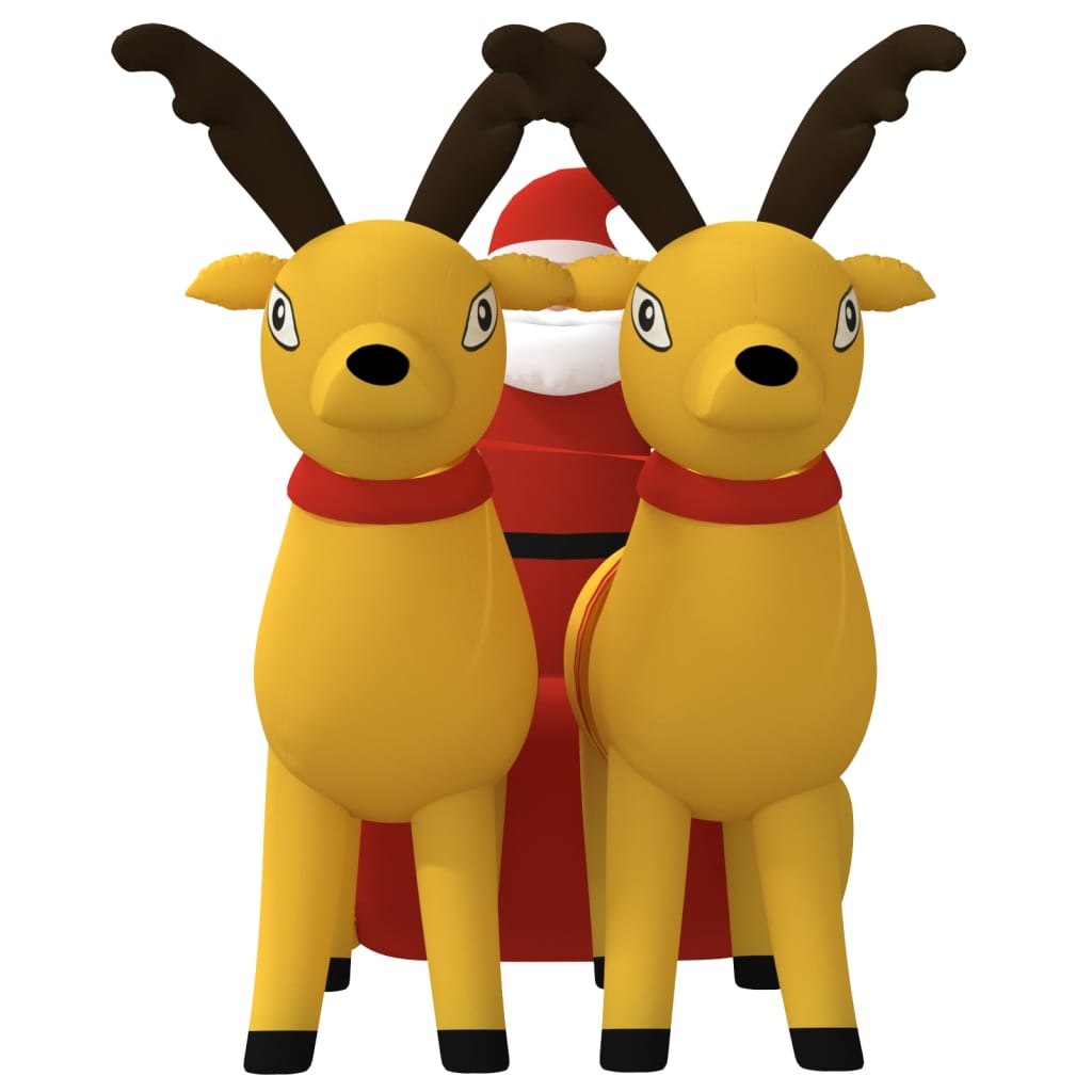 vidaXL Christmas Inflatable Santa and Reindeer Decoration LED 130 cm