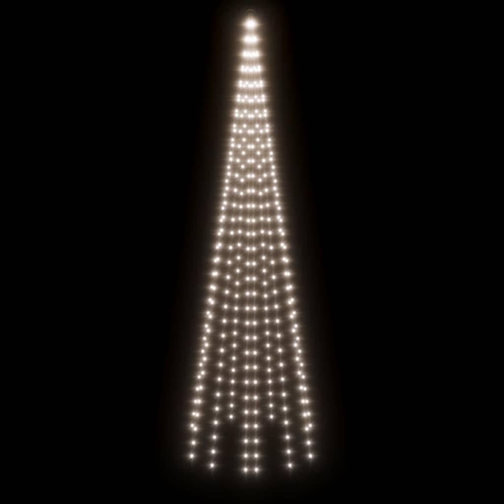 vidaXL Christmas Tree on Flagpole Cold white 310 LEDs 300 cm