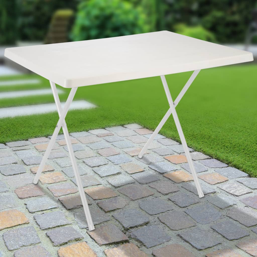 HI Folding Camping Table White Adjustable 80x60x51/61 cm