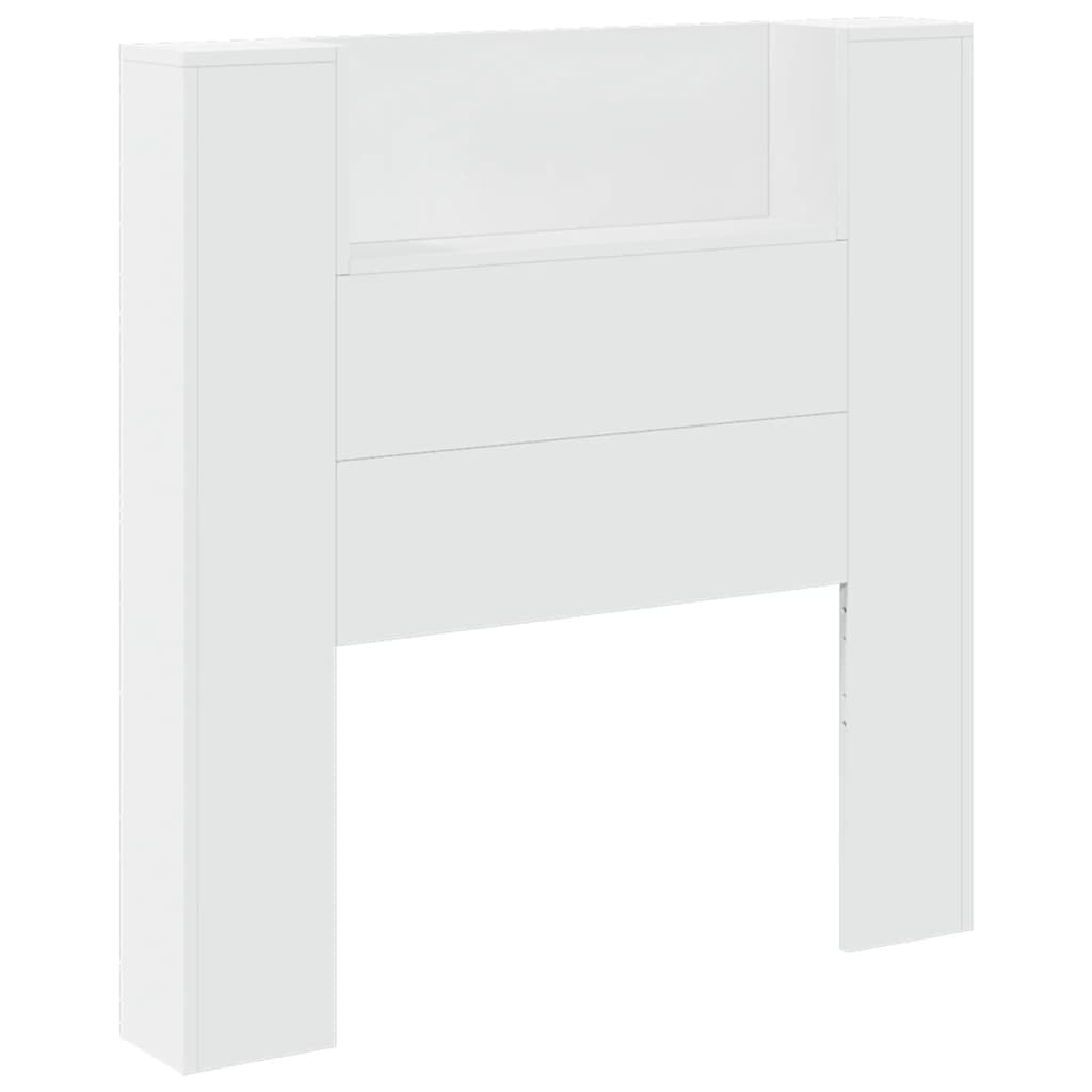 vidaXL Headboard Cabinet with LED White 100x16.5x103.5 cm